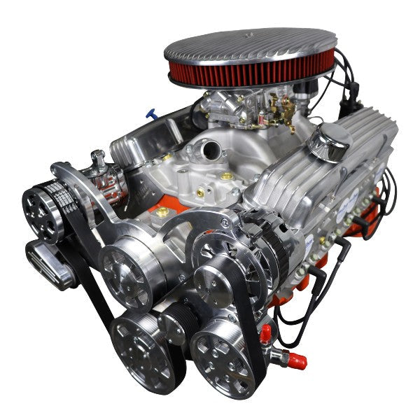 GM Small Block Compatible 327 c.i. Engine - 350 Horsepower - Deluxe Dressed - Polished Pulley Kit - Carbureted