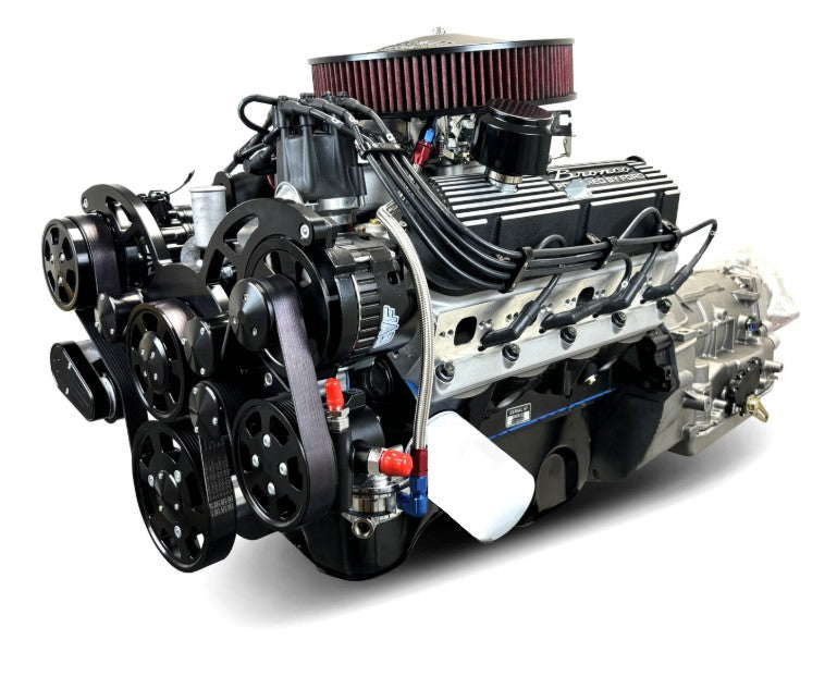 Ford Small Block Compatible 302 c.i. Engine and 4R70W Automatic Transmission - 365 Horsepower - Bronco Edition Builder Series - Black Pulley Kit - Carbureted
