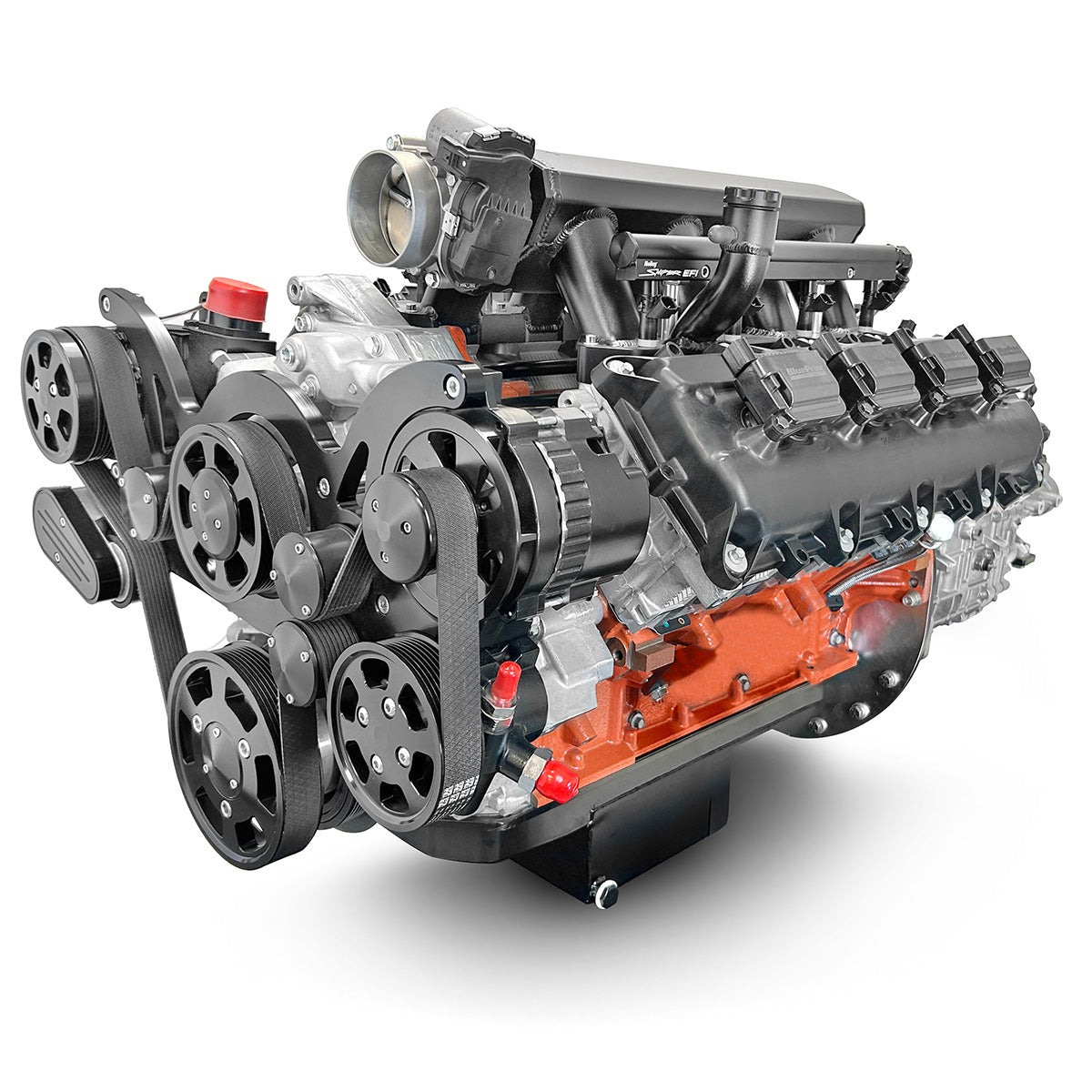 Chrysler Hemi Compatible 426 c.i. Engine and T56 Manual Transmission - 610 Horsepower - Standard Edition Builder Series - Black Pulley Kit - Fuel Injected