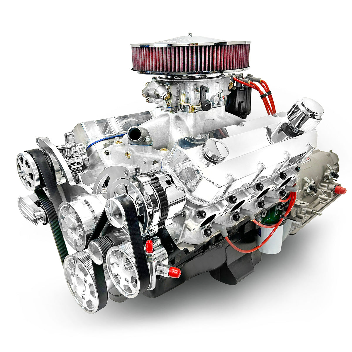 GM Big Block Compatible 598 c.i. Engine and 4L80E Automatic Transmission - 741 Horsepower - Standard Edition Builder Series - Black Pulley Kit - Fuel Injected