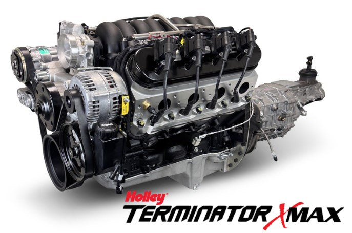 GM LS Compatible 376 c.i. Engine and TKX Manual Transmission - 530 Horsepower - Standard Edition Builder Series - Natural Pulley Kit - Holley Terminator X EFI System