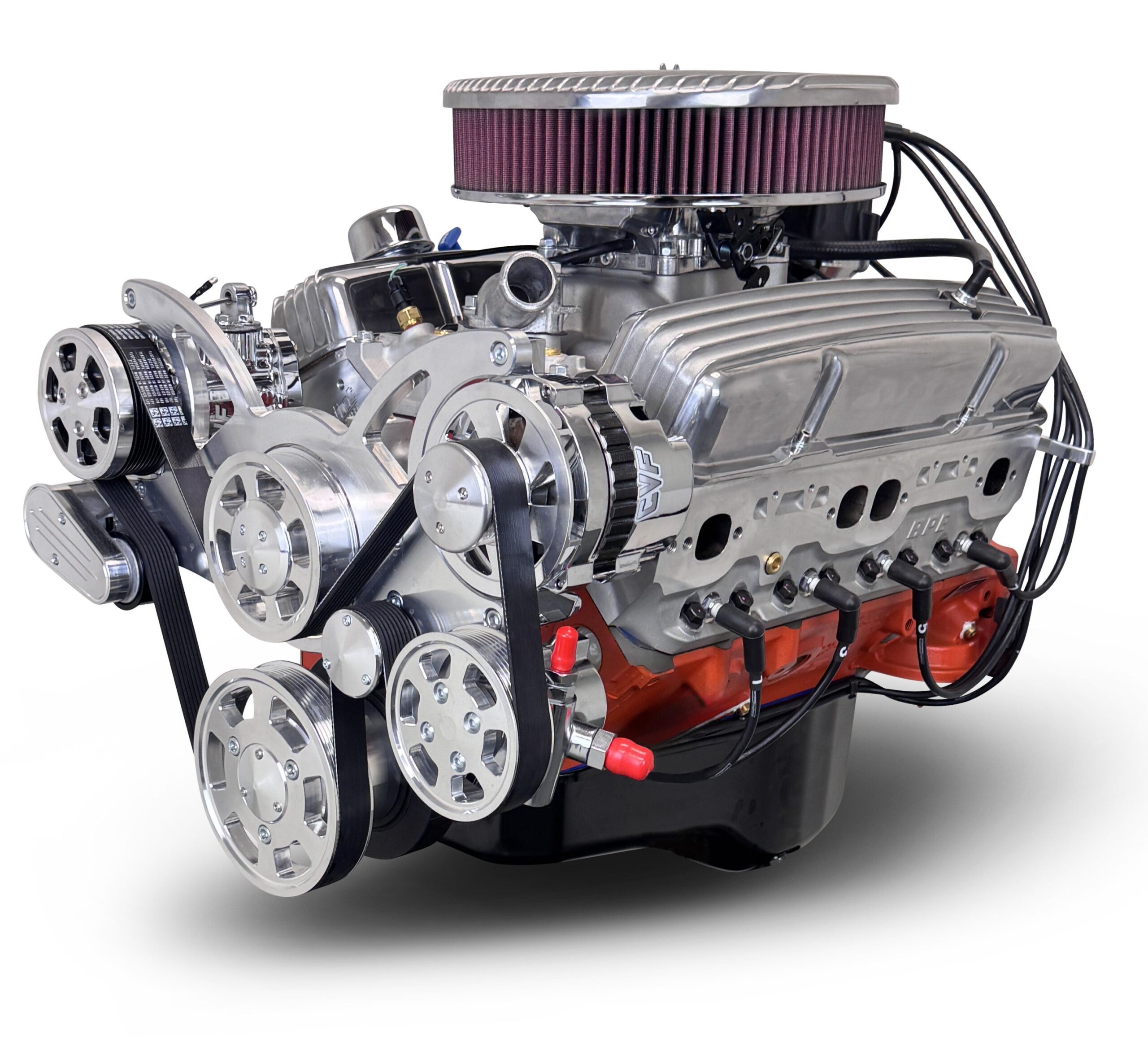 GM Small Block Compatible 327 c.i. Engine - 350 Horsepower - Deluxe Dressed - Polished Pulley Kit - Fuel Injected