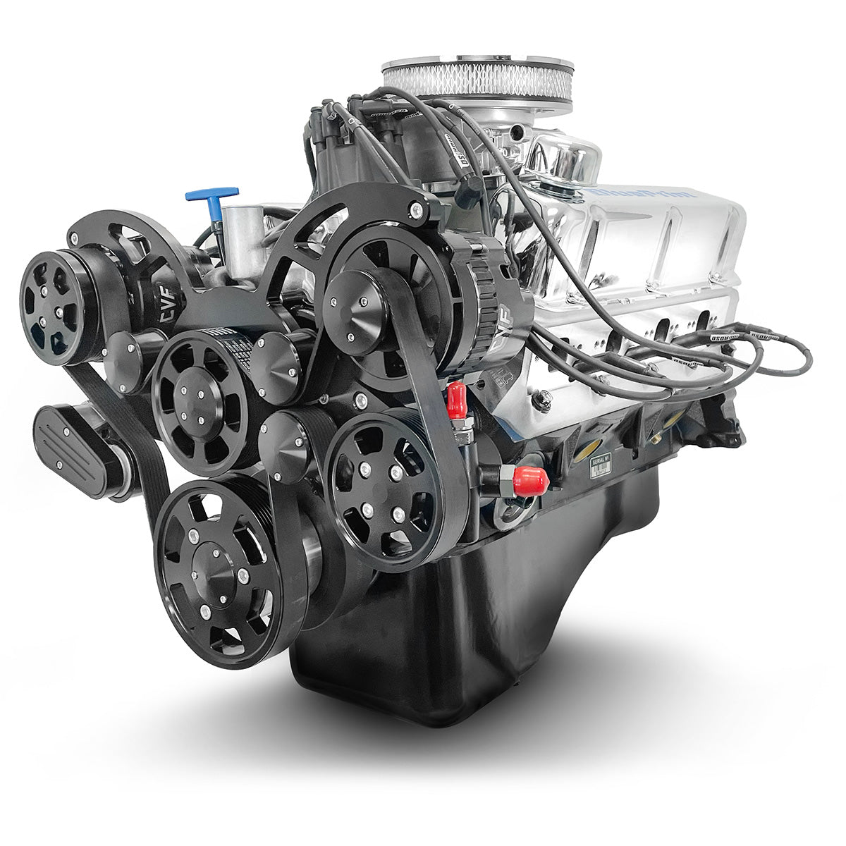 Ford Small Block Compatible 347 c.i. Engine - 415 Horsepower - Deluxe Dressed - Black Pulley Kit - Fuel Injected