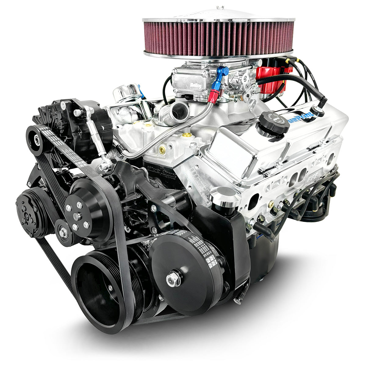 GM Small Block Compatible 350 c.i. Engine - 341 Horsepower - Deluxe Dressed - Black Pulley Kit - Carbureted