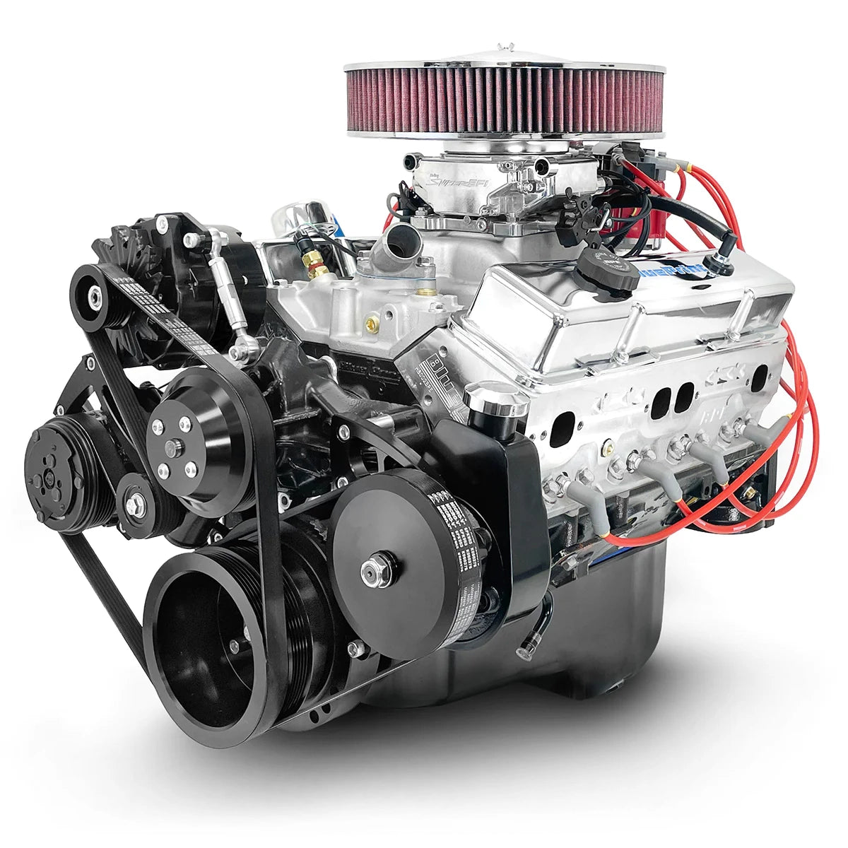 GM Small Block Compatible 383 c.i. Engine - 436 Horsepower - Deluxe Dressed - Black Pulley Kit - Fuel Injected