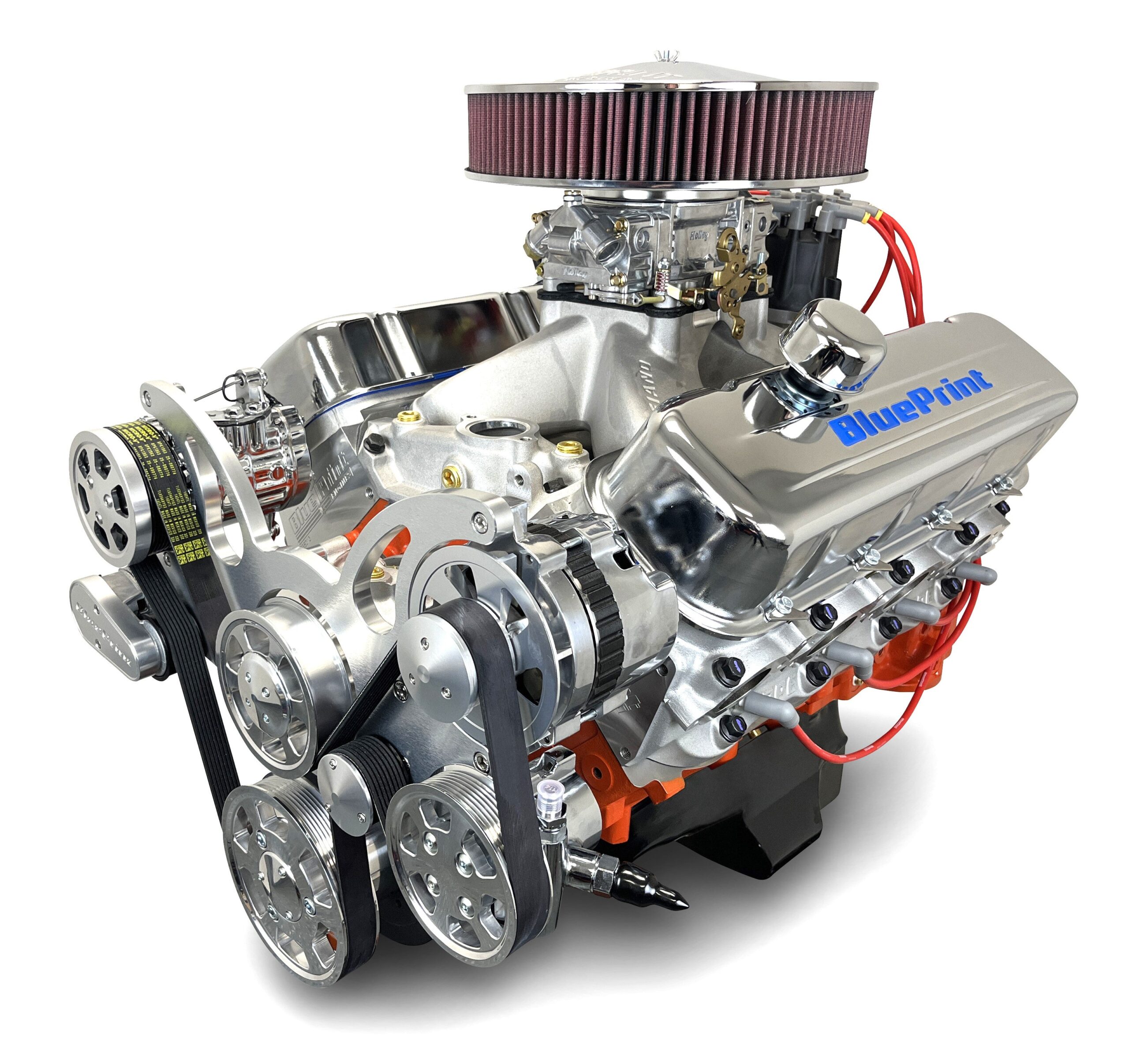 GM Big Block Compatible 502 c.i. Pro Series Engine - 627 Horsepower - Deluxe Dressed with Polished Pulley Kit - Carbureted