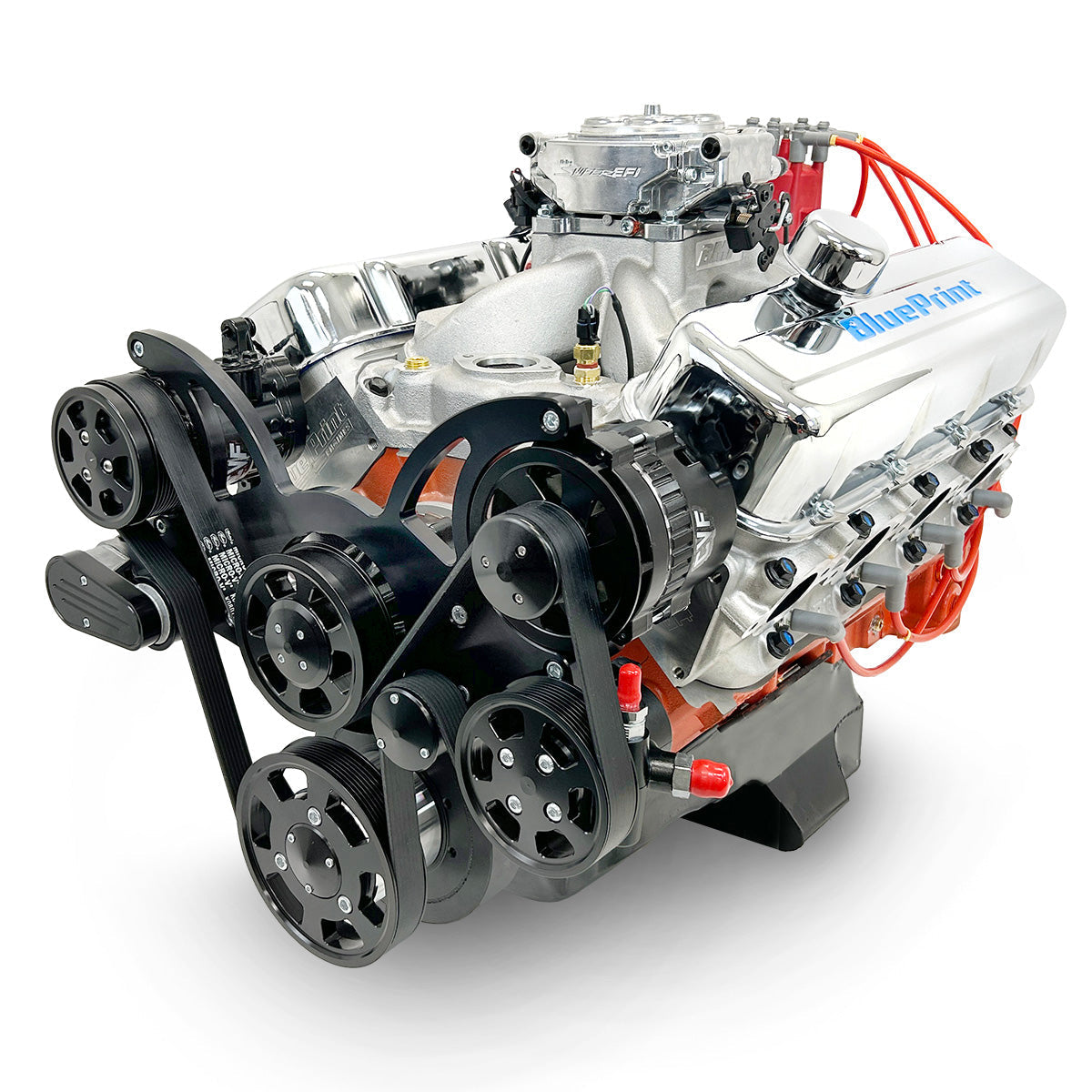 GM Big Block Compatible 502 c.i. Pro Series Engine - 627 Horsepower - Deluxe Dressed - Black Pulley Kit - Fuel Injected