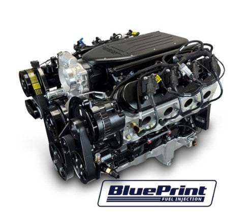 GM LS Compatible 427 c.i. Pro Series Engine - 585 Horsepower - Deluxe Dressed - Black Pulley Kit - BluePrint Engines Calibrated ECU