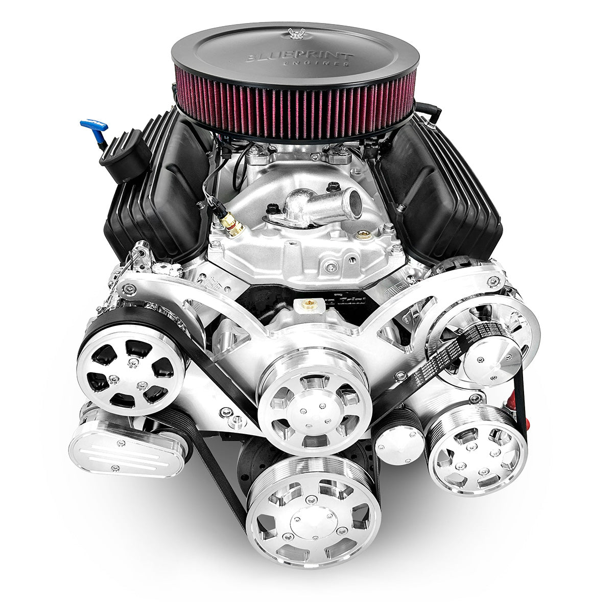 GM Small Block Compatible 383 c.i. Engine and TKX Manual Transmission - 436 Horsepower - Standard Edition Builder Series - Polished Pulley Kit - Fuel Injected - Image 3
