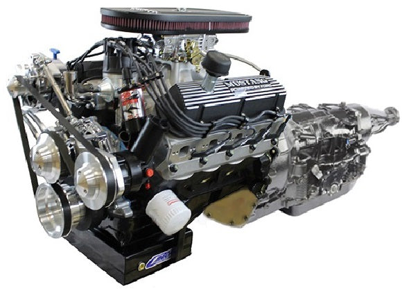 Ford Small Block Compatible 347 c.i. Engine and 4R70W Automatic Transmission - 415 Horsepower - Mustang Edition Builder Series - Black Pulley Kit - Fuel Injected